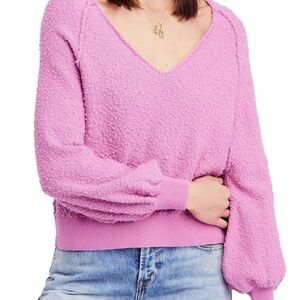 Free People Found My Friend Boucle Sweater Size Medium Slouchy Oversized